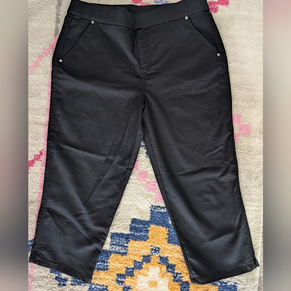 Intro. Love The Fit Capri Pants - Elastic Waist Band - Navy Blue Women's Size 12